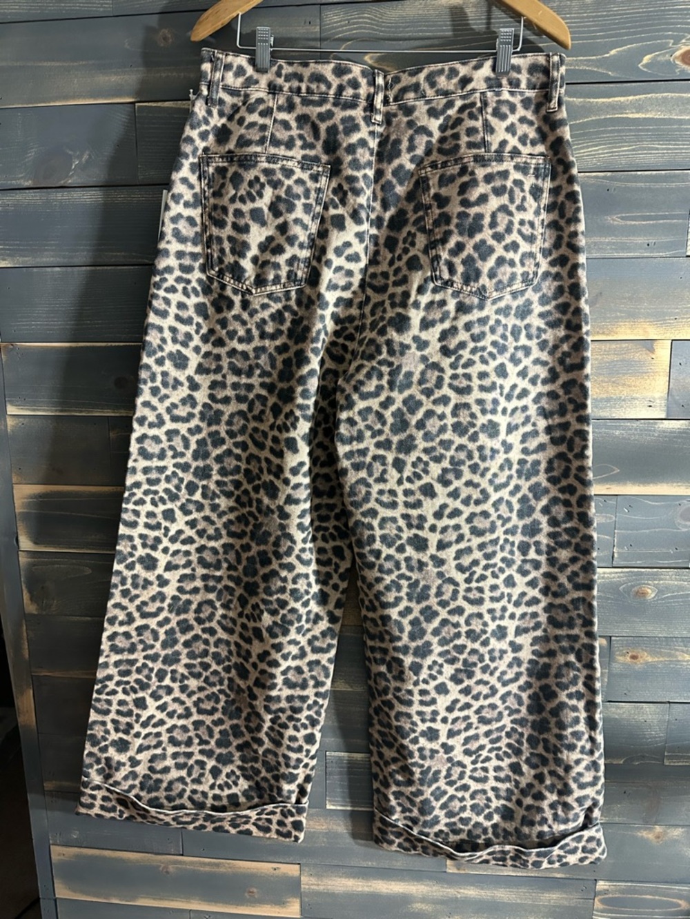 Pilcro Leopard Print wide leg pants  - Brown and Black - Picture 6 of 7